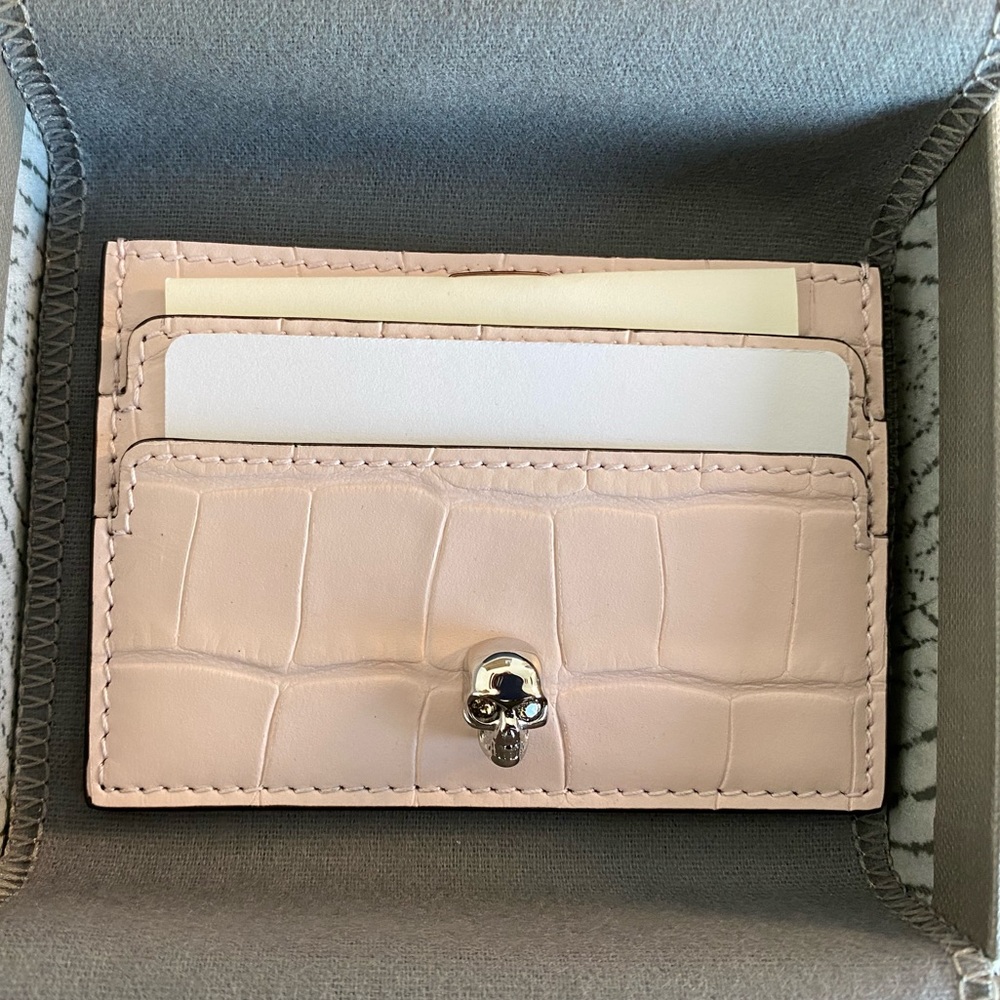 Alexander McQueen Pale Pink Leather Cardholder NWT